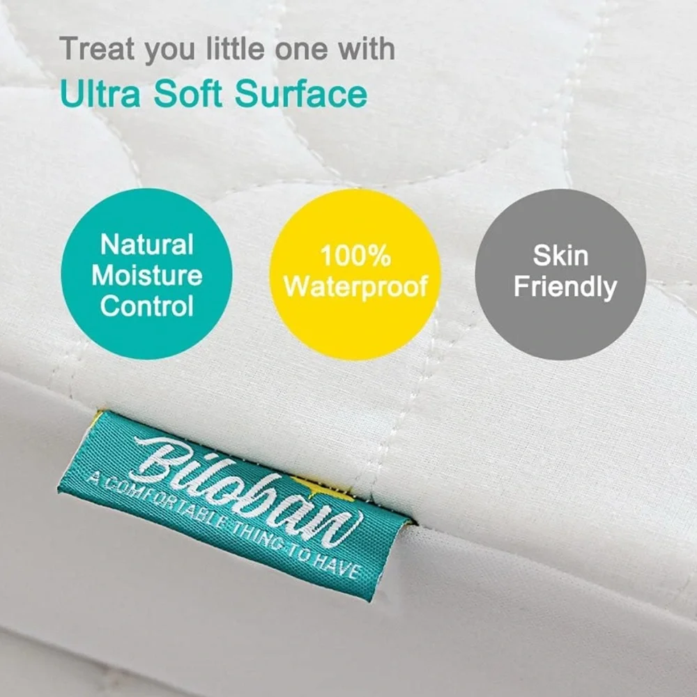 TWO Crib Mattress Protector Pad Waterproof Covers